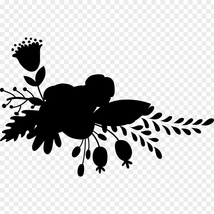 Flower Stencil Tree Branch Silhouette PNG