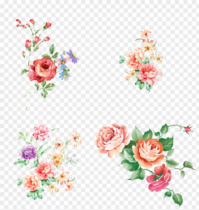 Fresh Hand-painted Watercolor Flower Romantic PNG hand-painted watercolor flower romantic clipart PNG