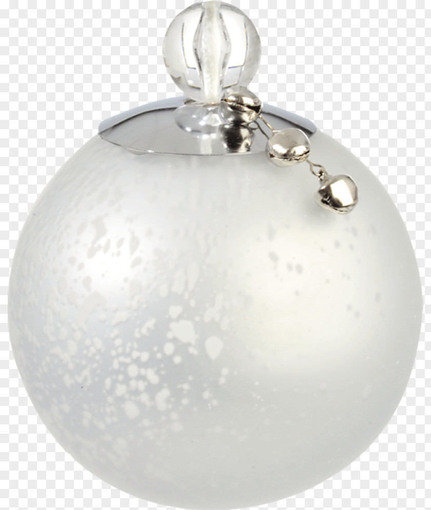 Silver Sphere Pendant Christmas Ornament Ball Decoration PNG
