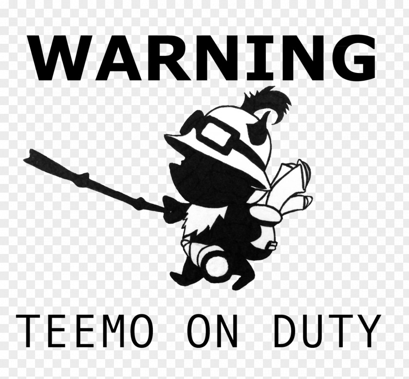 Teemo Warning Sign Safety Sticker Label PNG