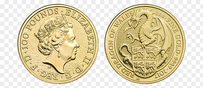 United Kingdom Currency Coins Royal Mint The Queen's Beasts Gold Coin PNG