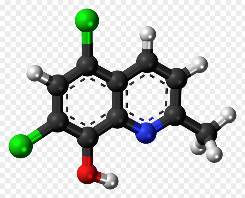 Ball-and-stick Model Xylene Molecule 8-Hydroxyquinoline Skeletal Formula PNG