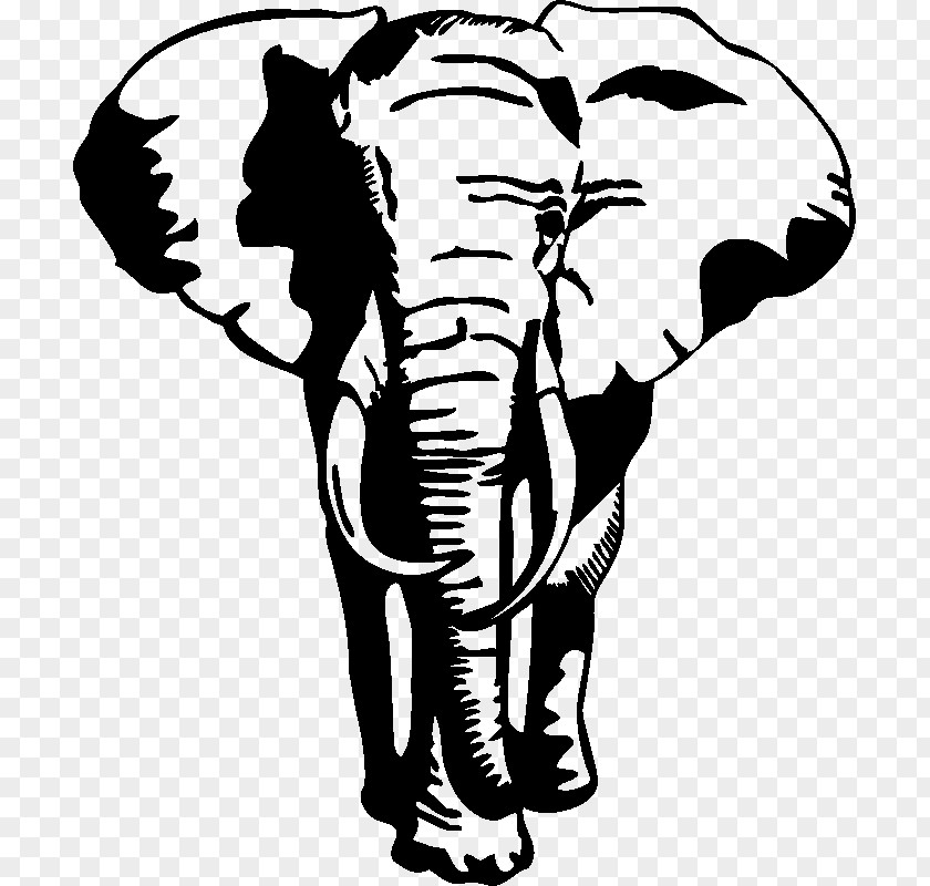 Elephant Stencil Wall Decal Sticker PNG