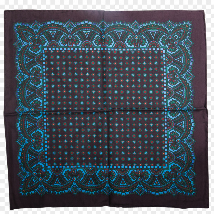 Watercolor Navy Paisley Place Mats Turquoise Symmetry PNG