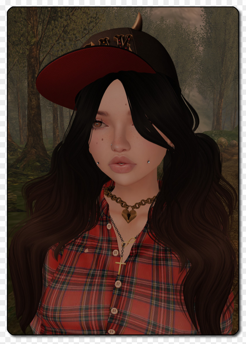 Tartan Fedora Brown Hair Maroon PNG