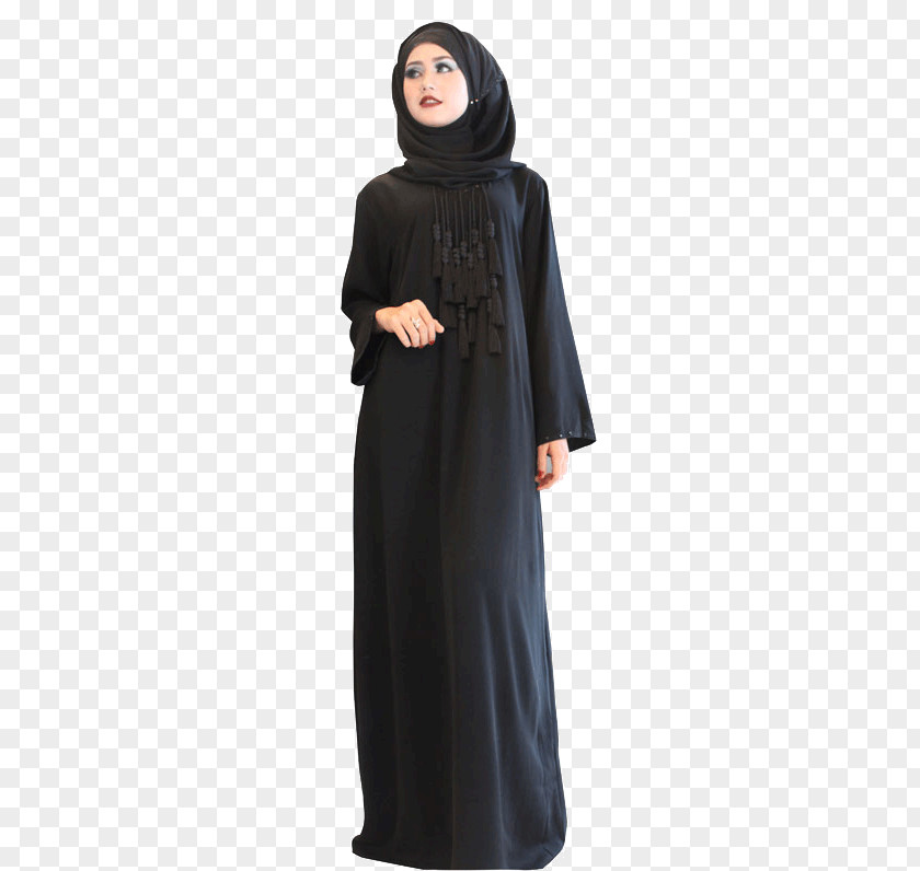 Dress Maxi Little Black Sleeve Abaya PNG