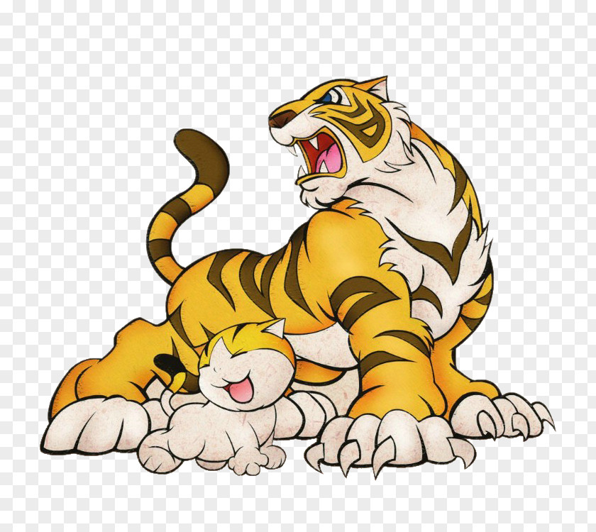 Cartoon Tiger Cat PNG