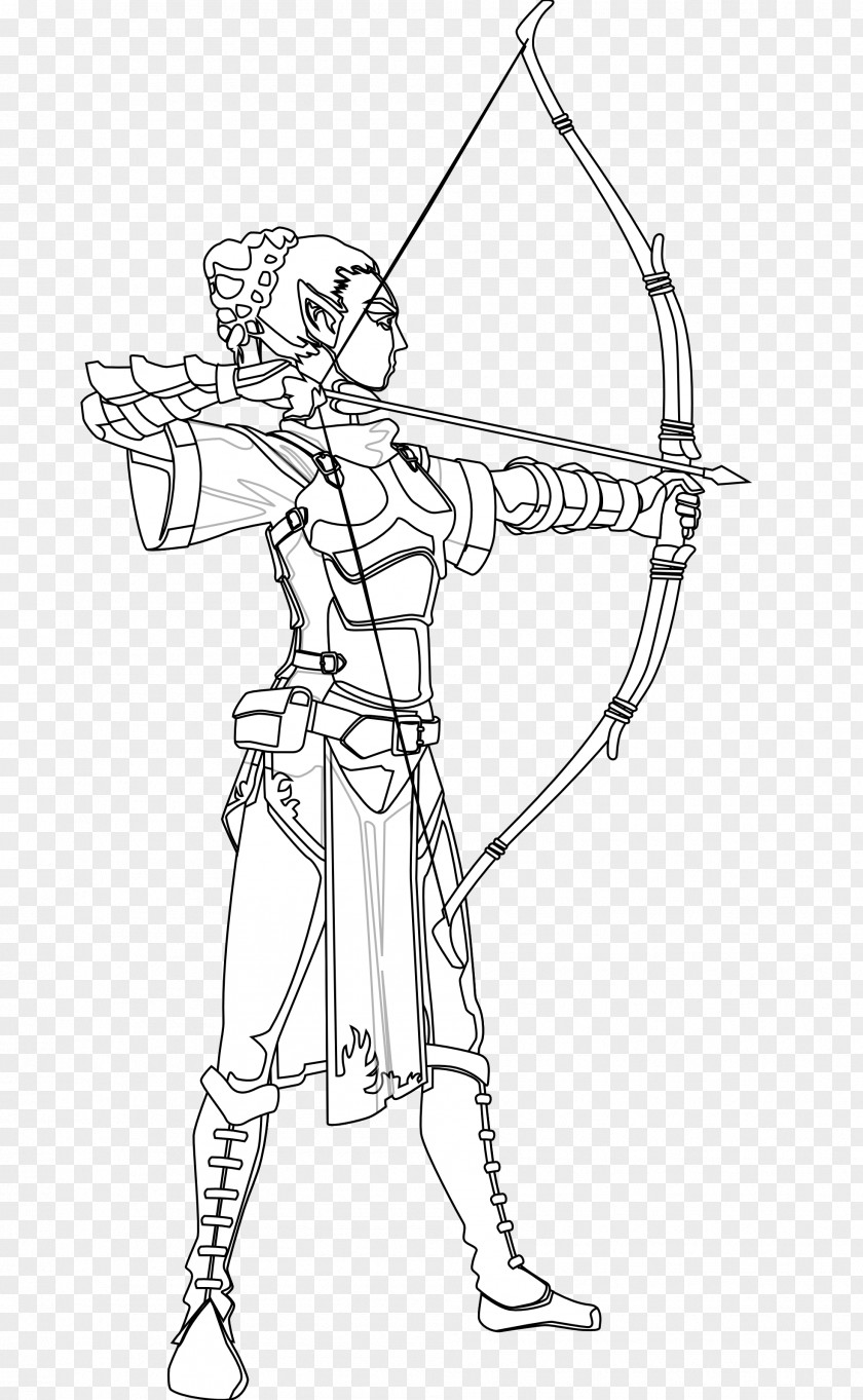 Female Archer Cliparts Black And White Drawing Archery Coloring Book Clip Art PNG
