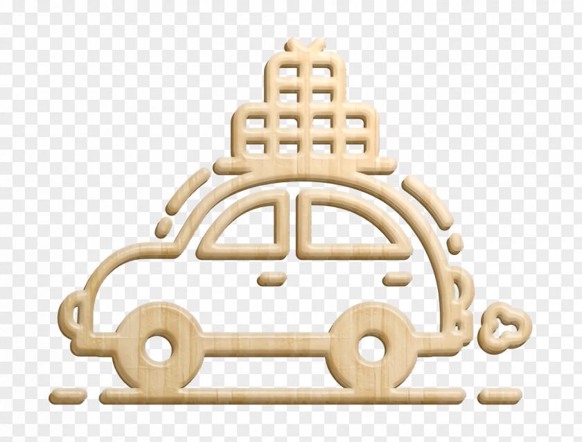 Metal Beige Car Icon Family Holiday PNG
