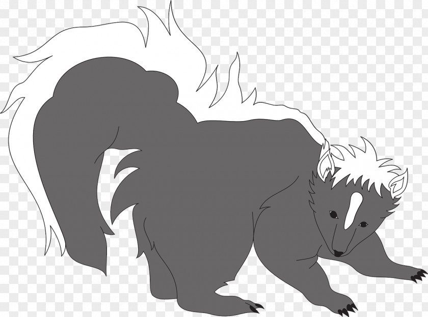 Skunk Black And White Clip Art PNG