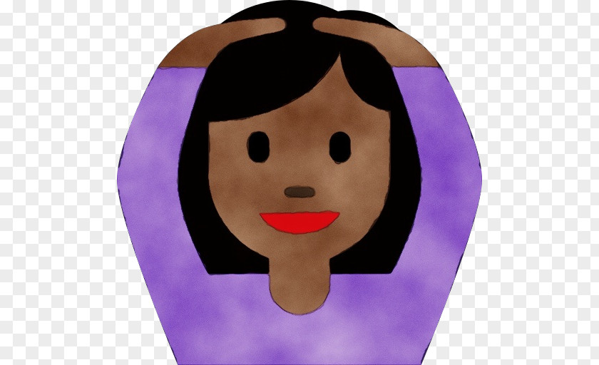 Smile Brown Hair Face Facial Expression Cartoon Nose Violet PNG