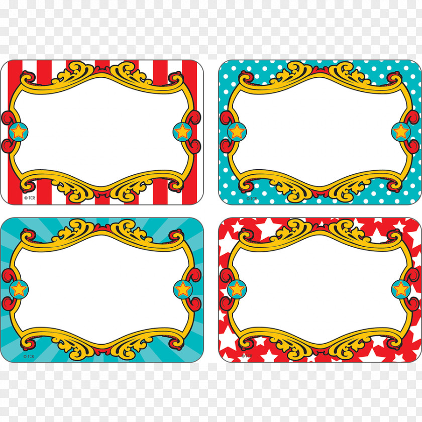 Carnival Theme Paper Name Tags Label Sticker PNG