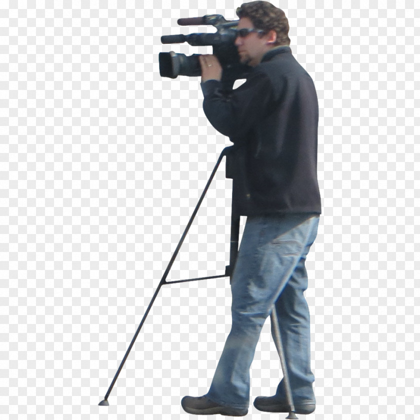 Man And Video Camera Tripod Operator PNG
