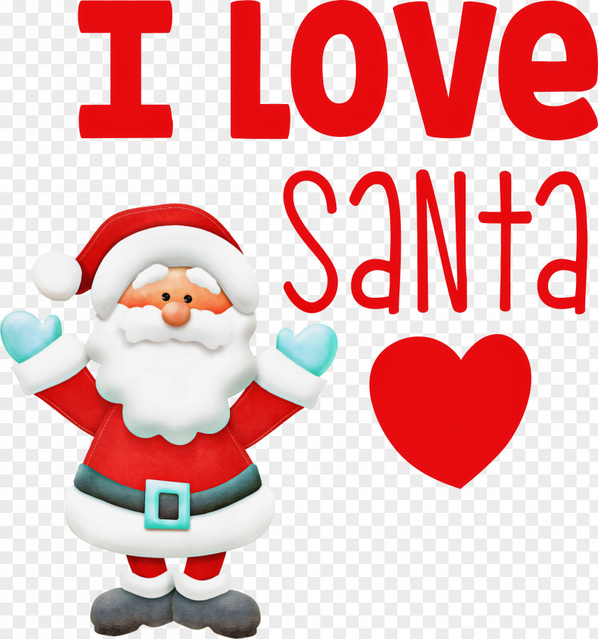 I Love Santa Christmas PNG