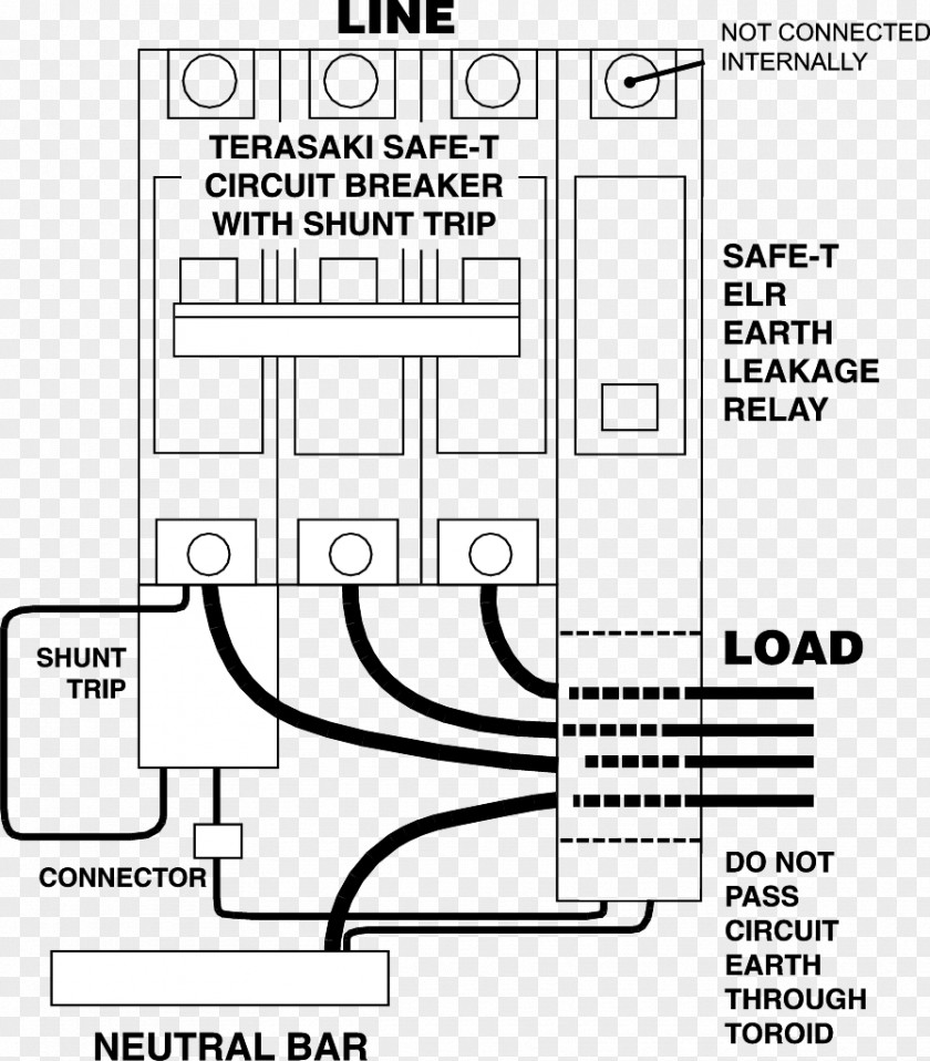 Earth Protection Leakage Circuit Breaker Wiring Diagram Relay Fault PNG