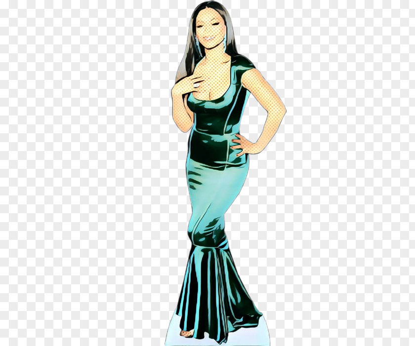 Fashion Design Gown Clothing Green Figurine Costume Turquoise PNG