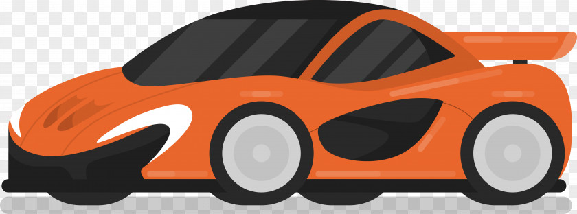 Orange Cartoon Sports Car Coupxe9 PNG