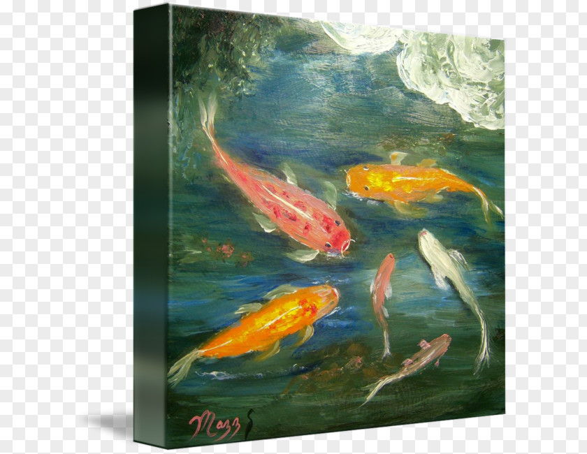 Painting Koi Goldfish Fish Pond PNG