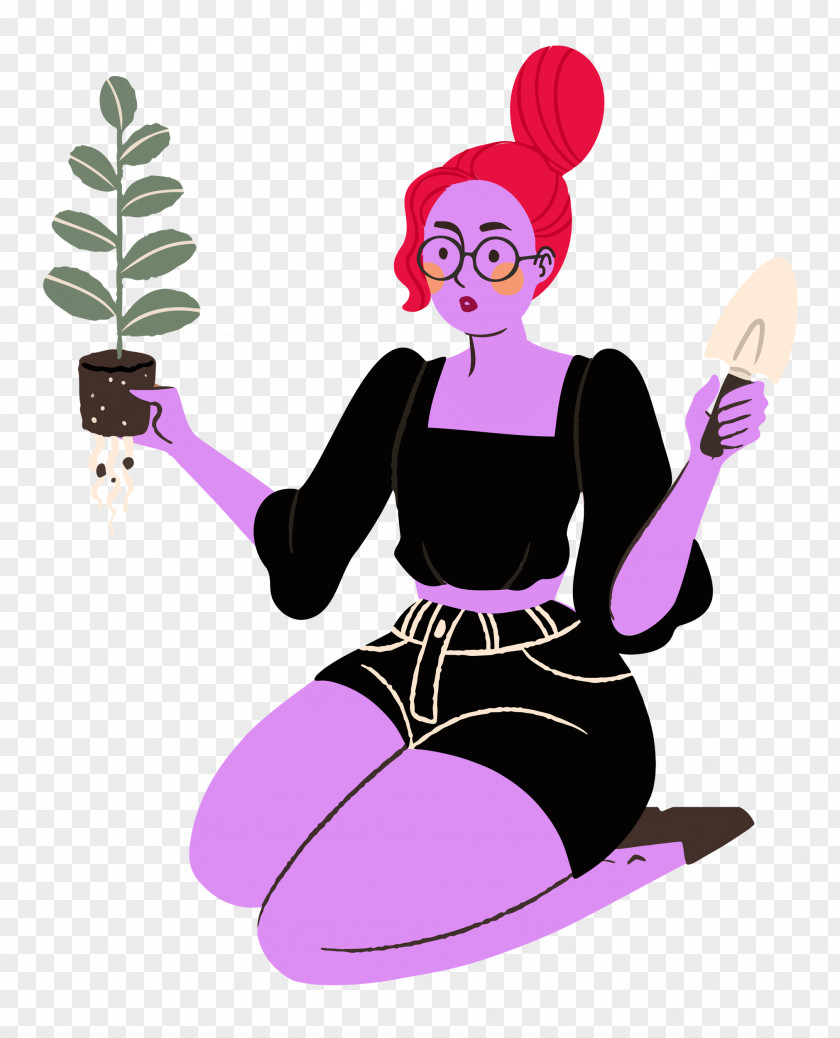 Planting Woman Garden PNG