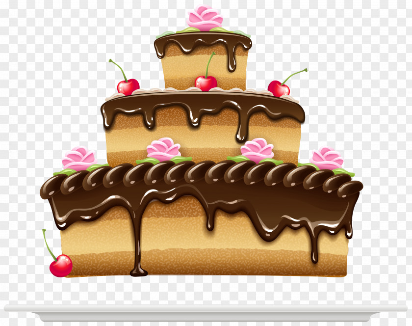 Cake With Chocolate Cream Clipart Ice Pâtisserie Sachertorte PNG