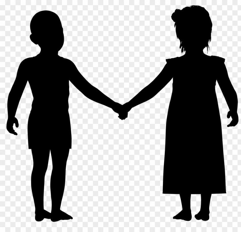 Child Holding Hands Silhouette Boy PNG