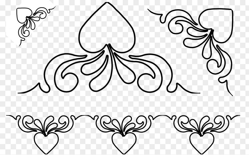 M Visual Arts IllustrationBestseller Border Floral Design Black & White PNG