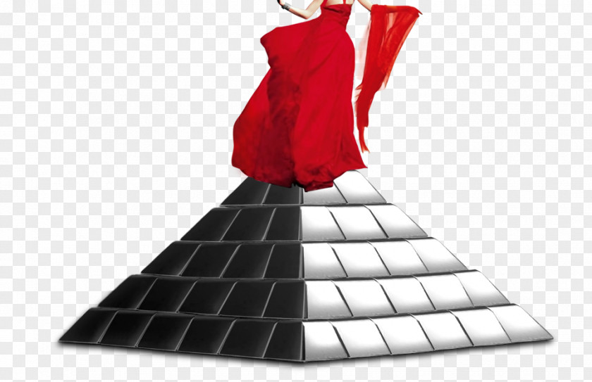 Silver Pyramid Red Dress Shijiazhuang Business Communicatiemiddel Clip Art PNG