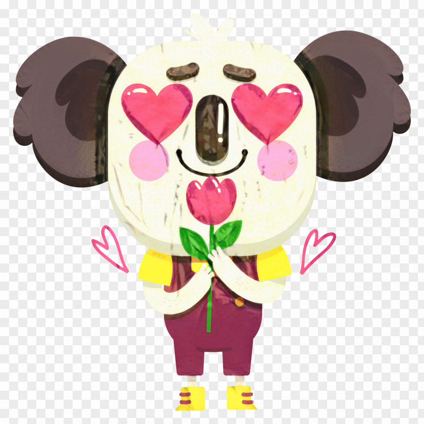 Heart Pink Flower Cartoon PNG
