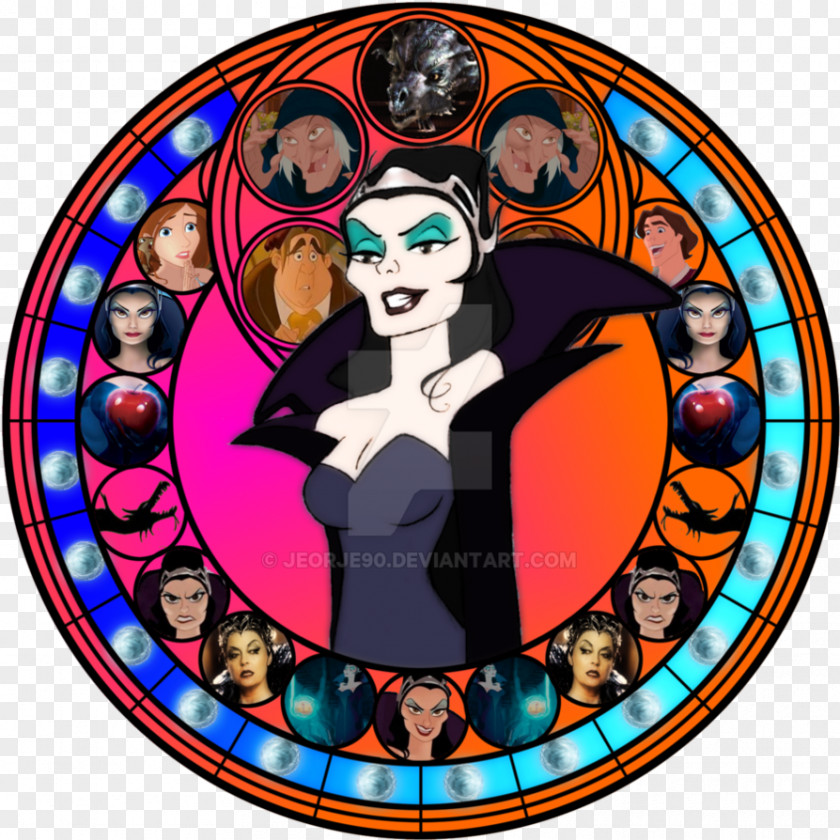 Stained Glass Enchanted Giselle Queen Narissa Maleficent PNG