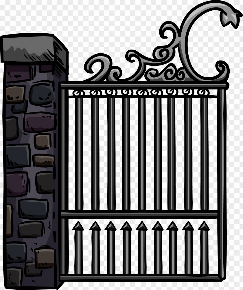 Igloo Gate Club Penguin Fence Wrought Iron PNG