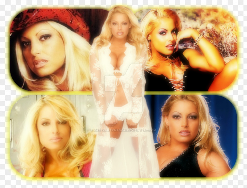 Trish Stratus Blond Hair Coloring Collage Friendship PNG