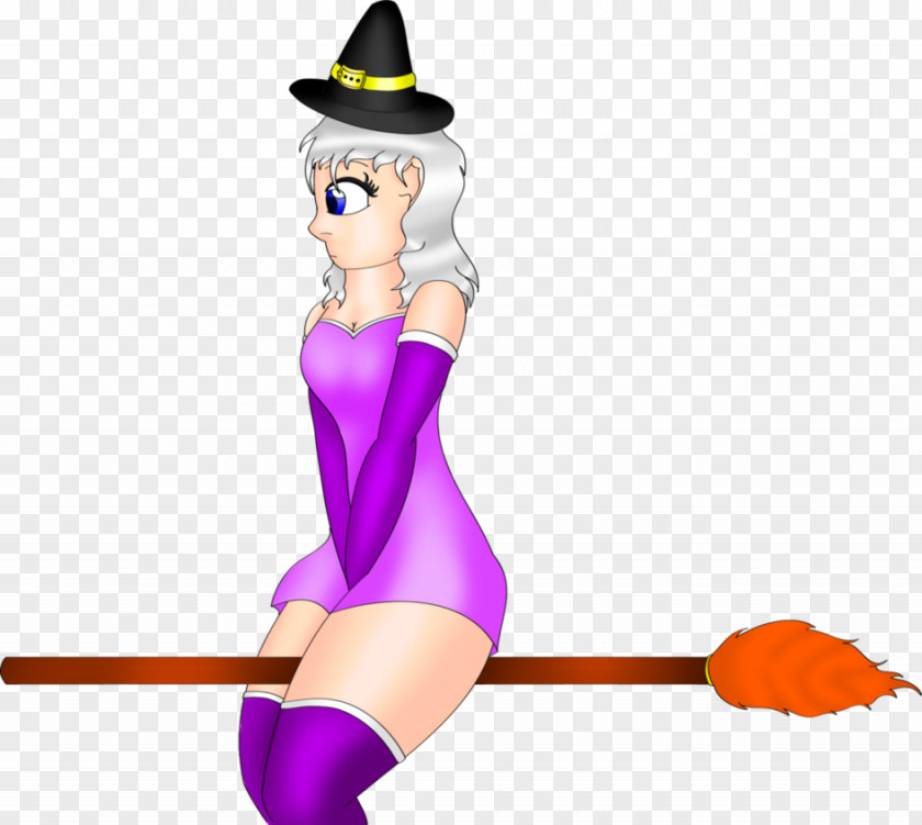 Witch Riding Broom Wallpaper Clip Art Illustration Headgear Costume Purple PNG