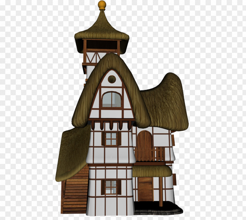 Cottage Tower Building Cartoon PNG