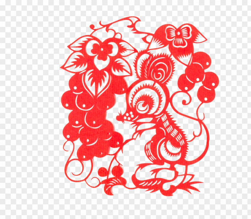 Paper-cut Rat Element Free Downloads China Chinese Zodiac Wu Xing PNG