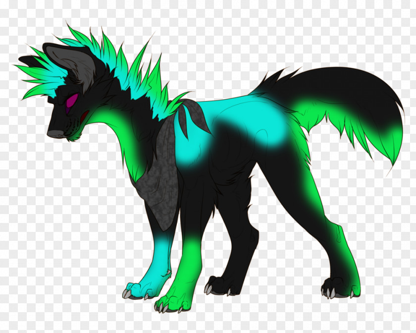 Rave Party Gray Wolf Demon Black Red PNG