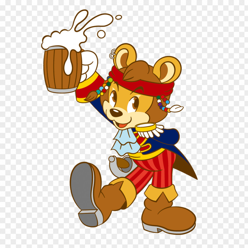 A Small Animal That Drinks Beer Draught Oktoberfest Drink PNG