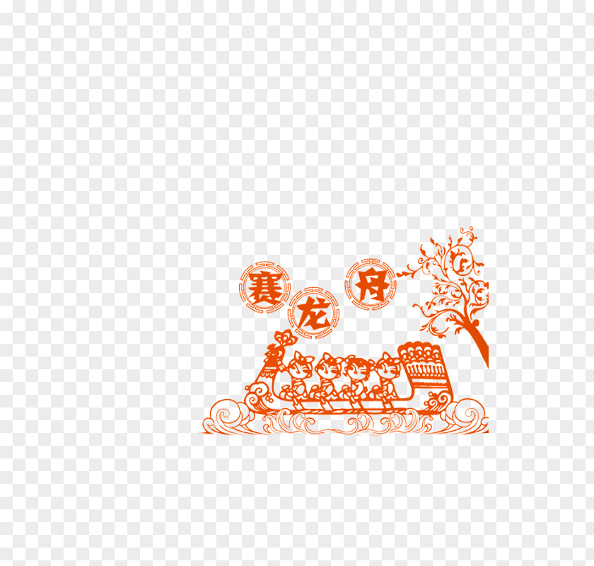 Dragon Boat Race Festival Chinese Paper Cutting PNG