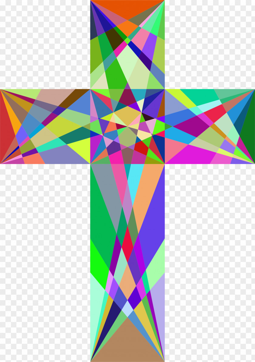 Geometric Christian Cross Geometry Crucifix Line PNG