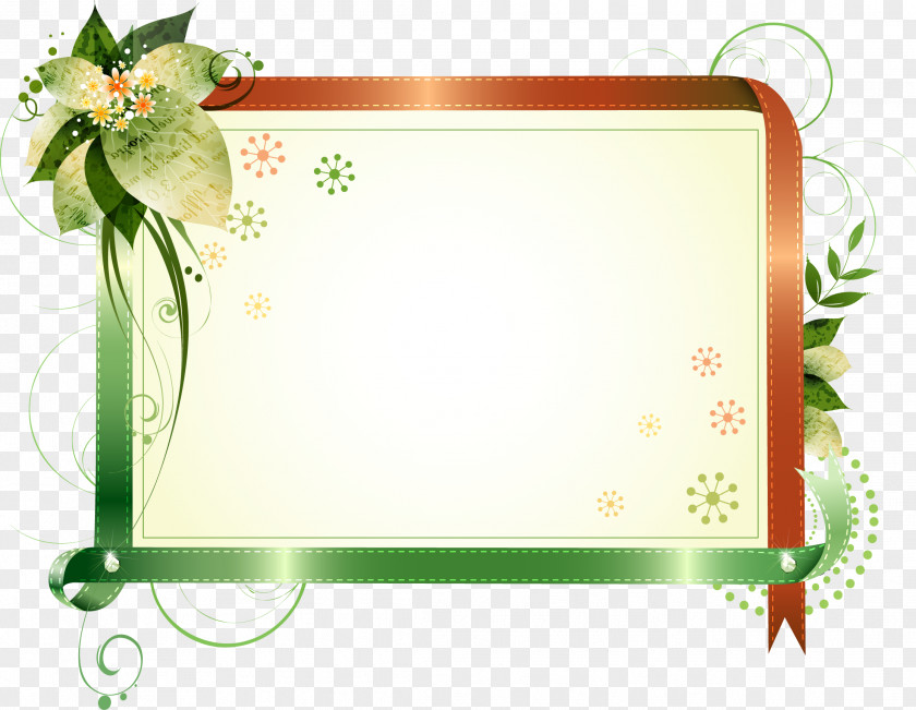 Beautiful Ribbon Border Title Box Picture Frame PNG