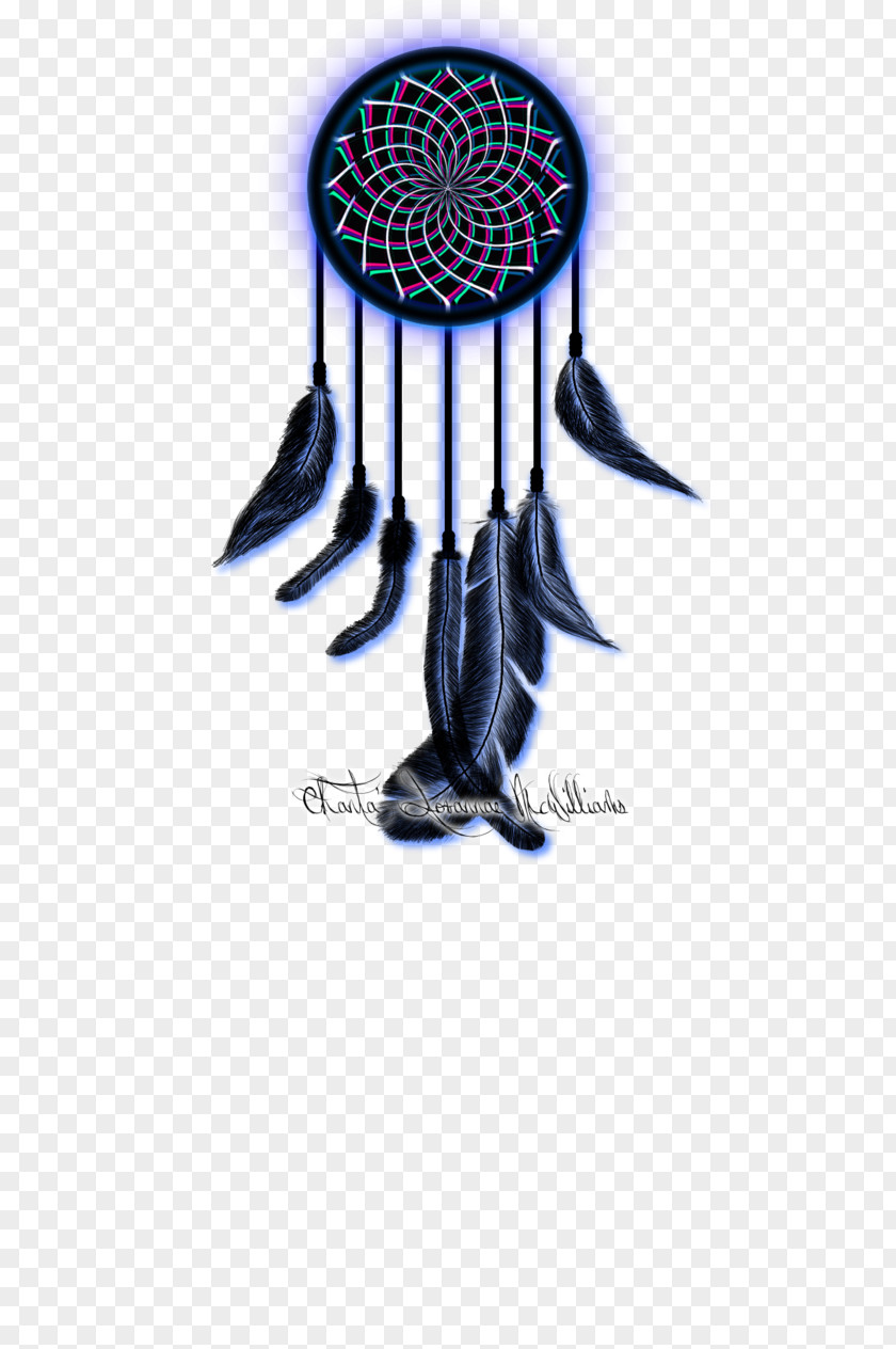 Dream Catcher Bird Wing Cobalt Blue PNG