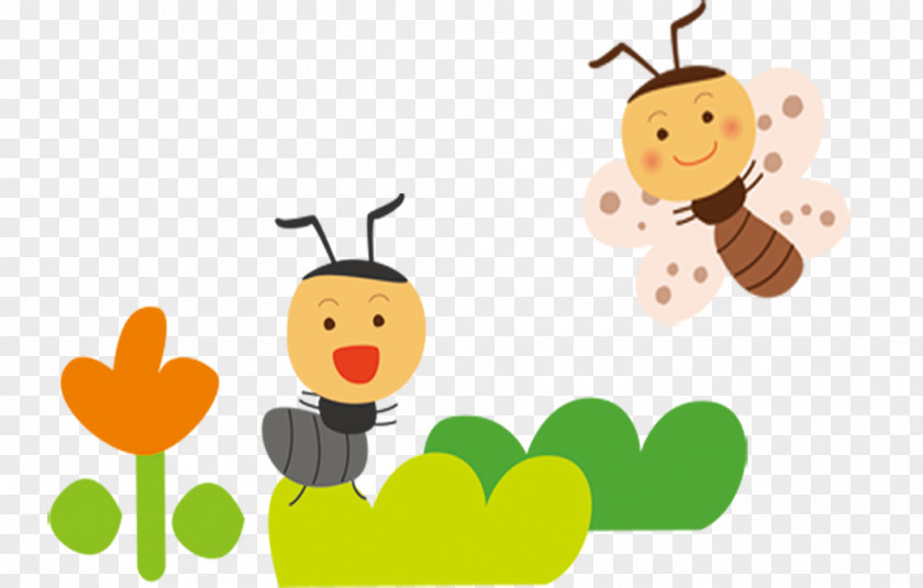 Cartoon Insects Insect Butterfly Bee Clip Art PNG
