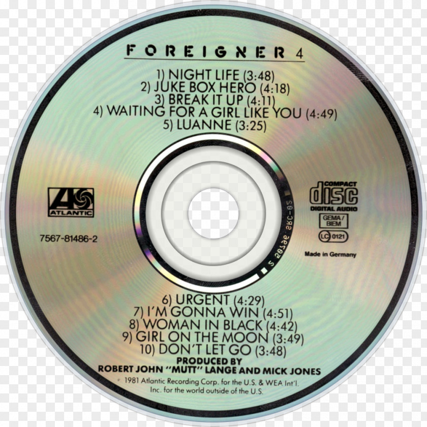 Foreigner Compact Disc 0 Head Games Album PNG