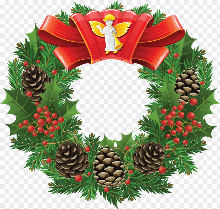 Wreath Santa Claus Christmas Clip Art PNG
