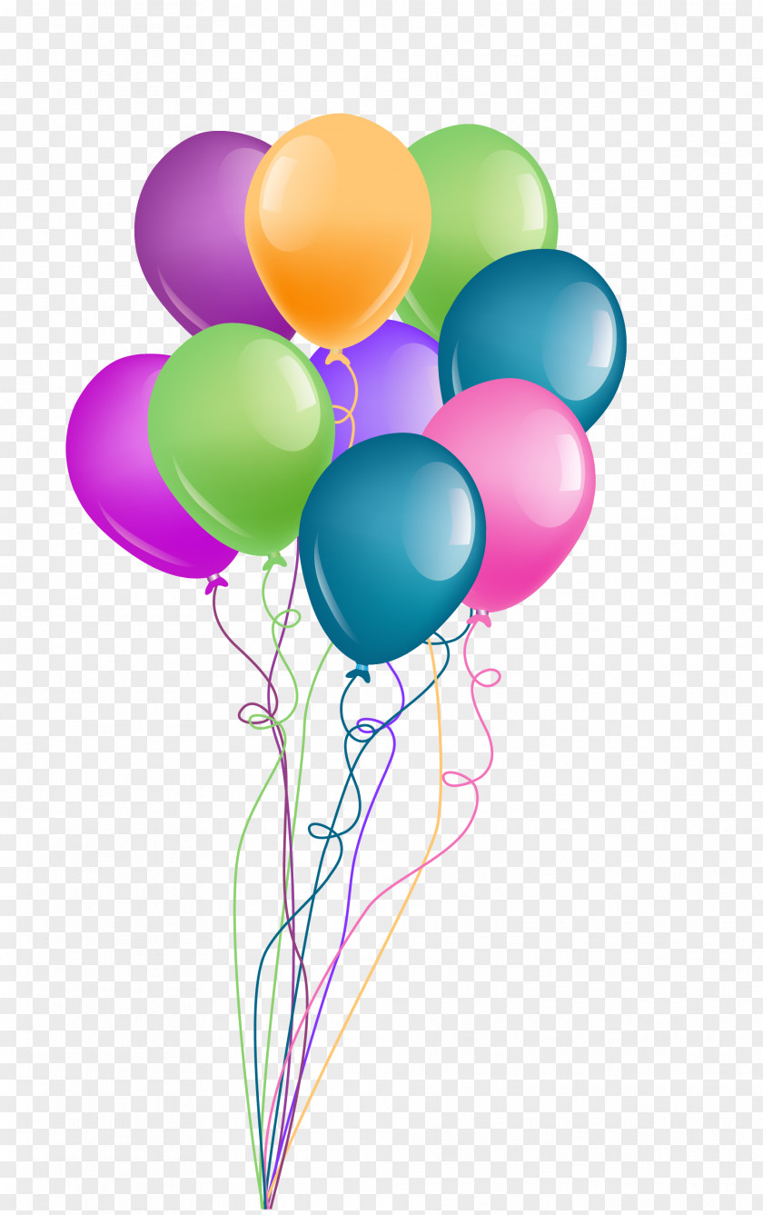 Cartoon Color Balloon Birthday Cake Happy To You Clip Art PNG