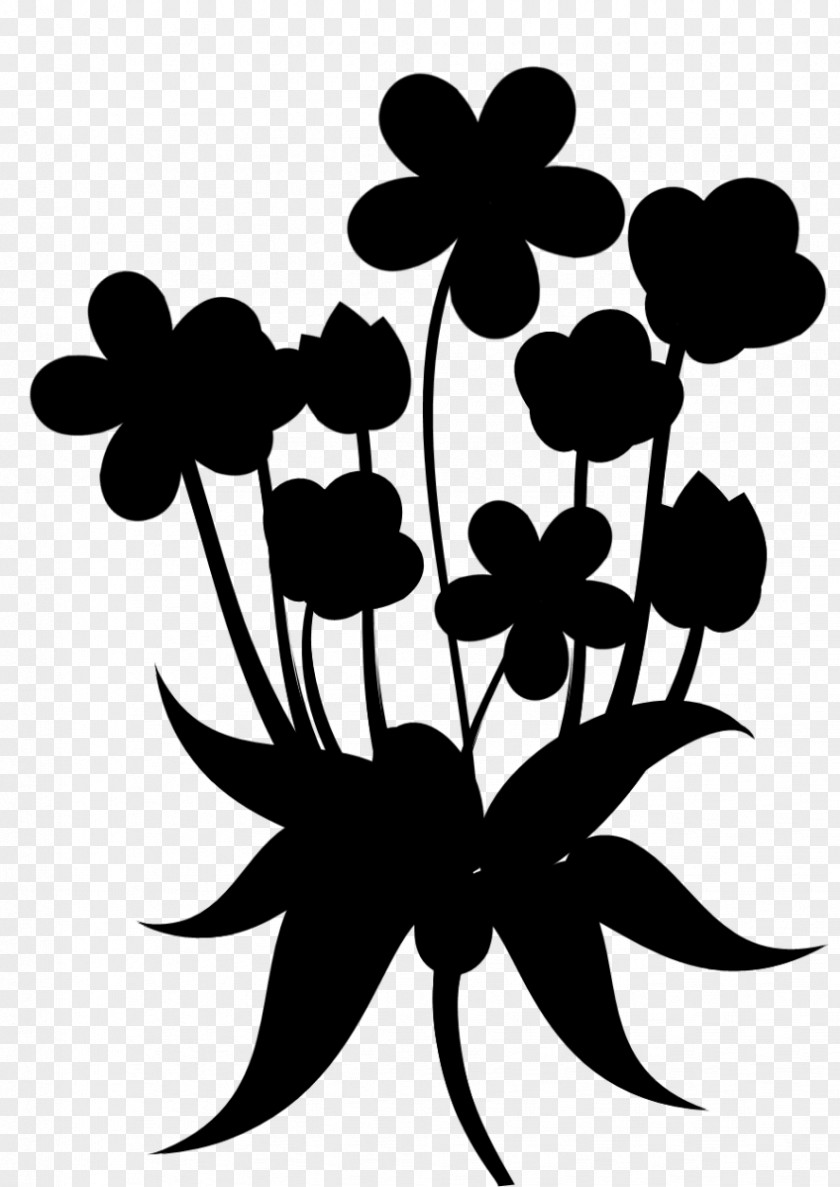 M Leaf Clip Art Floral Design Black & White PNG