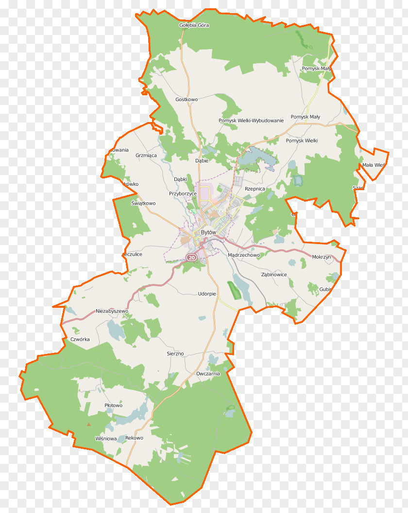 Map Rekowo, Bytów County Niezabyszewo Dąbie, Gmina Pyszno PNG