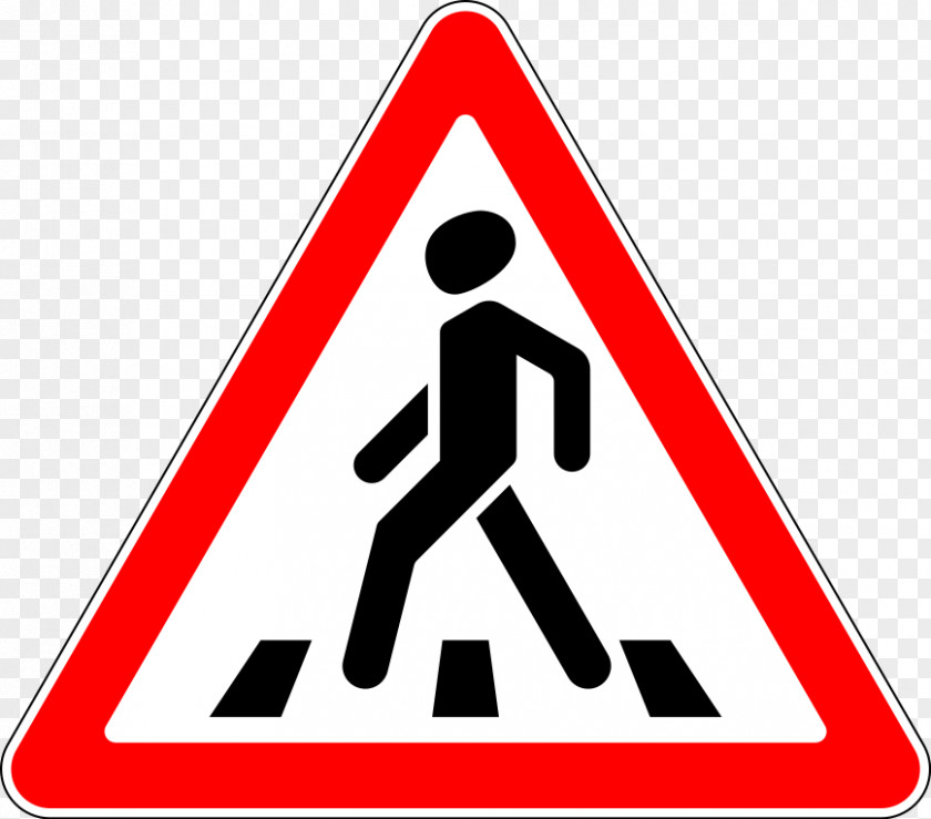 Road Danger Sign In France Pedestrian Crossing Traffic Code PNG