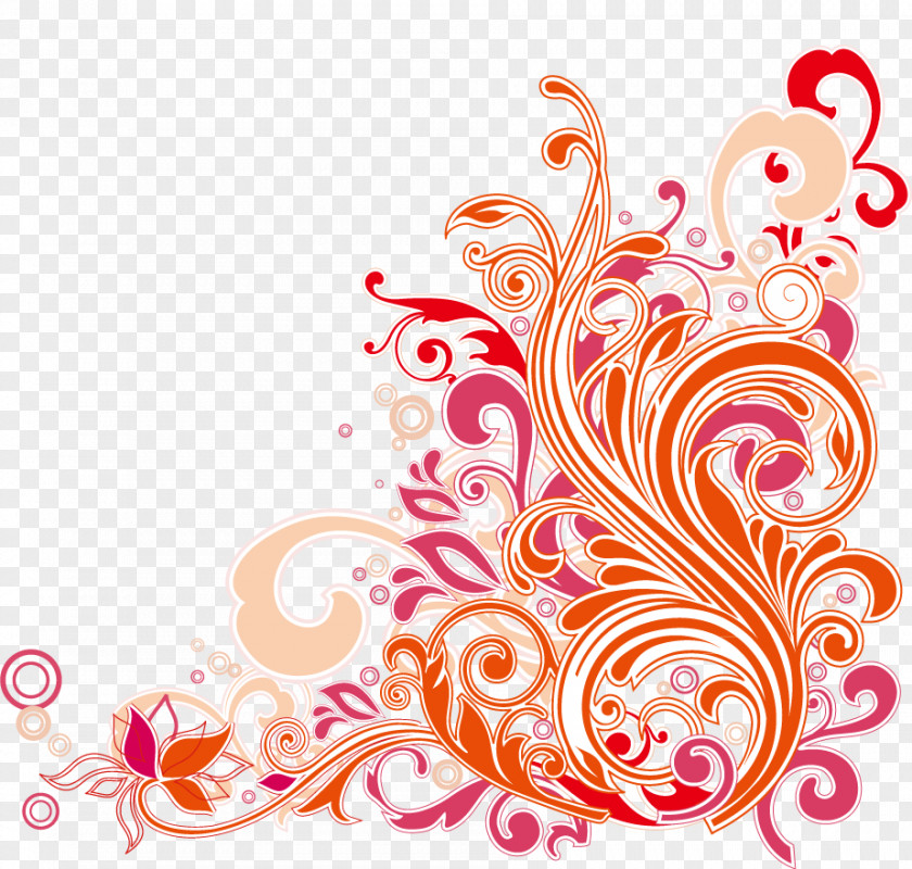 Swirl Floral Design Vector Art Nouveau Clip PNG