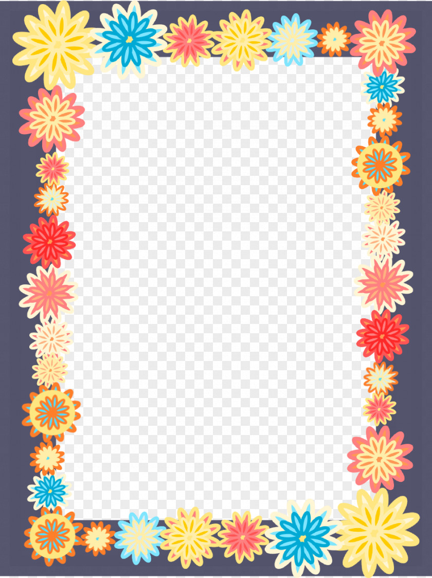 Free Digital Frame Picture Frames Colorful Flowers Android Clip Art PNG