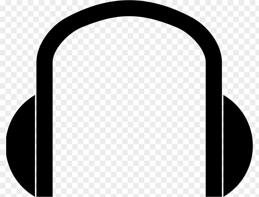 Stylized Black And White Headphones Clip Art PNG